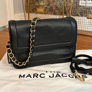 Marc Jacobs The Cushion Bag in Black Pebbled Leather